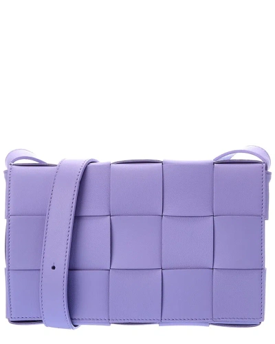 Bottega Veneta Cassette Maxi Leather Crossbody In Purple