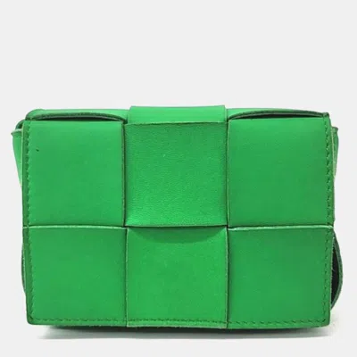 Pre-owned Bottega Veneta Cassette Mini Crossbody Bag In Green