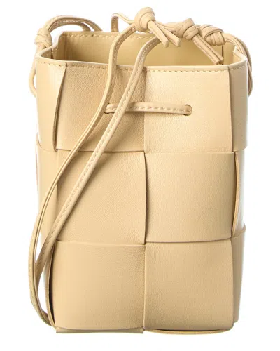 Bottega Veneta Cassette Mini Intrecciato Bucket Bag In Neutral