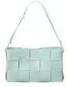 Bottega Veneta Cassette Mini Intreccio Leather Shoulder Bag In Blue