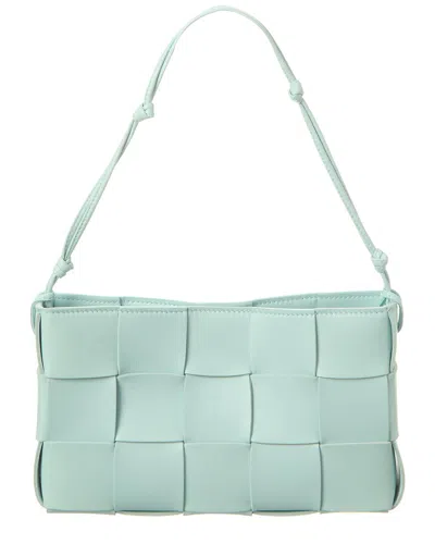 Bottega Veneta Cassette Mini Intreccio Leather Shoulder Bag In Blue