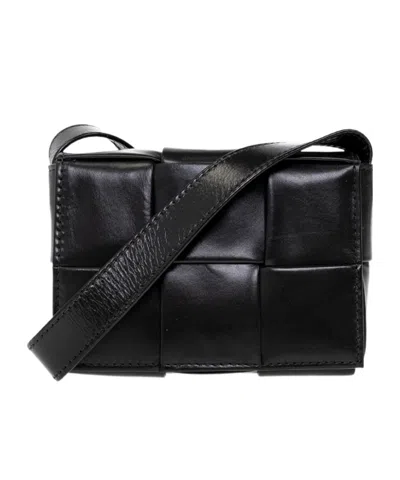 Bottega Veneta Cassette Mini Shoulder Bag In Black