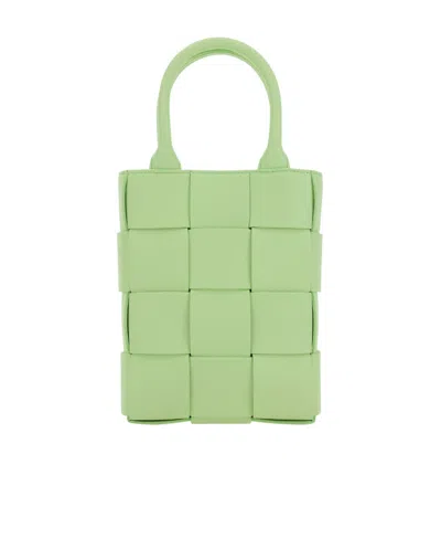 Bottega Veneta Cassette Mini Shoulder Bag In Green