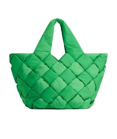 Bottega Veneta Cassette Padded Intreccio Tote Bag In Parrot Green