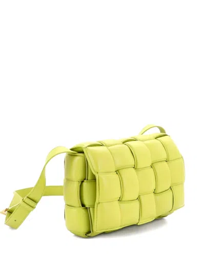 Pre-owned Bottega Veneta Cassette Padded Maxi Intrecciato Leather Small Crossbody Bag In Green