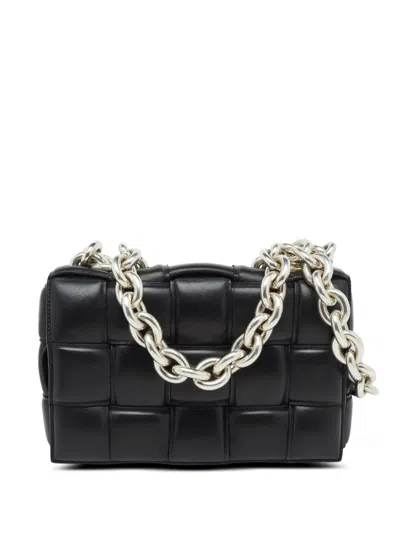Pre-owned Bottega Veneta Cassette Padded Shoulder Bag In Black