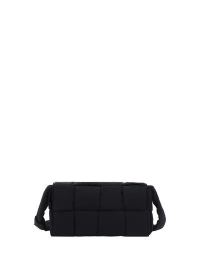 Bottega Veneta Cassette Padded Shoulder Bag In Black-silver