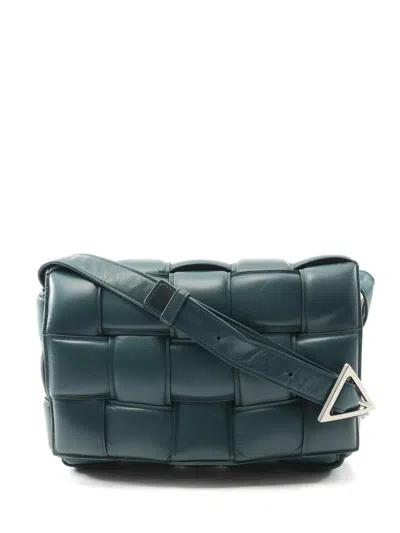 Pre-owned Bottega Veneta Cassette Padded Shoulder Bag In Green