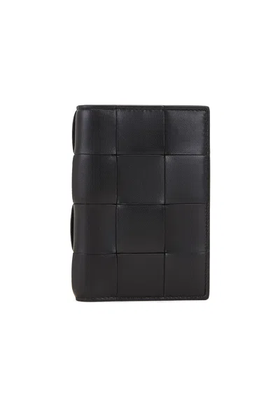 Bottega Veneta Cassette Passport Case In Black
