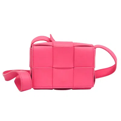 Pre-owned Bottega Veneta Cassette Pink Leather Shoulder Bag ()