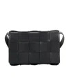 Bottega Veneta Womens Black Cassette Small Intrecciato Leather Cross-body Bag In Black