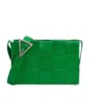 Bottega Veneta Small Cassette Intrecciato Leather Crossbody Bag In Green