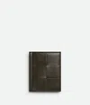 Bottega Veneta Leather Cassette Bifold Card Holder In Kaki/light Butterscotch