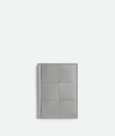Bottega Veneta Cassette Slim Flap Card Case In Sterling/zenith