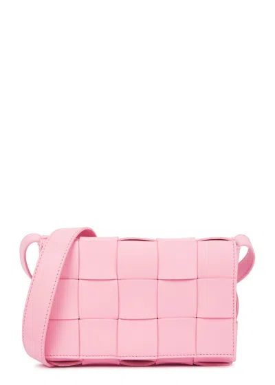 Bottega Veneta Cassette Small Intrecciato Leather Cross-body Bag In Pink
