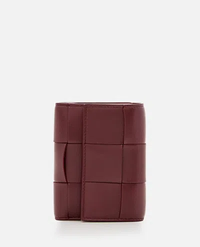 Bottega Veneta Cassette Tri-fold Wallet In Red