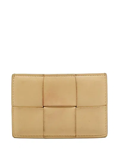 Pre-owned Bottega Veneta Cassette Wallet In Neutrals