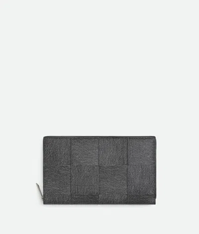 Bottega Veneta Cassette Zip Around Wallet In Gray