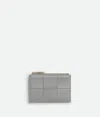 Bottega Veneta Cassette Zippered Card Case In Sterling/zenith
