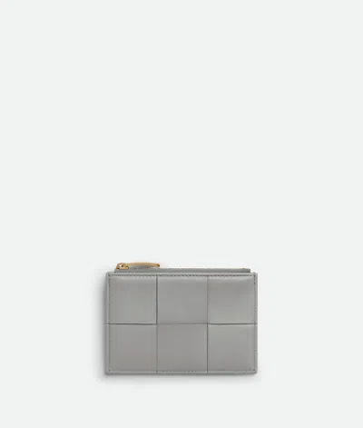 Bottega Veneta Cassette Zippered Card Case In Sterling/zenith