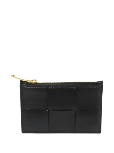Pre-owned Bottega Veneta Cassette Zipped Wallet In Black