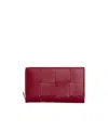 Bottega Veneta Cassette Zipper Wallet In Red