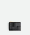Bottega Veneta Cassette Kartenetui Mit Zip In Black