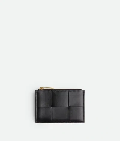 Bottega Veneta Cassette Kartenetui Mit Zip In Black