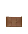 Bottega Veneta Cassette Zippered Card Package In Brown