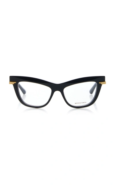 Bottega Veneta Cat-eye Acetate Glasses In Black