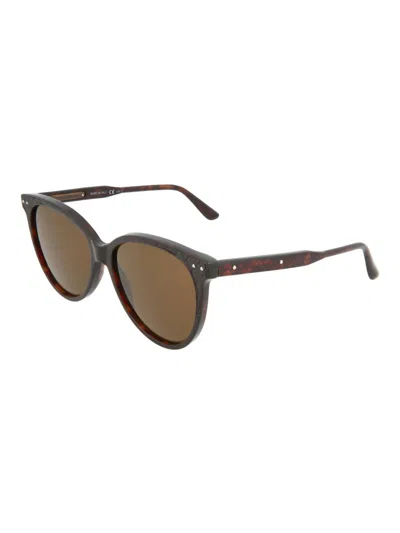 Bottega Veneta Cat Eye Acetate Sunglasses For Women In Black
