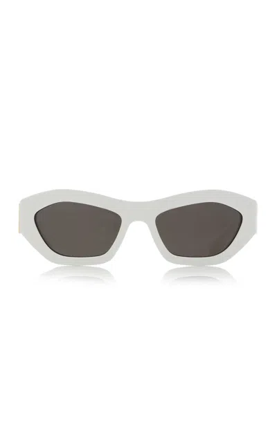 Bottega Veneta Cat-eye Acetate Sunglasses In White