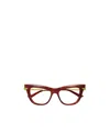 Bottega Veneta Eyewear Cat Eye Frame Glasses In Red