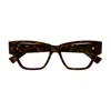 Bottega Veneta Cat Eye Frame Glasses In 002 Havana Havana Transpa