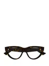 Bottega Veneta Cat-eye Frame Glasses In 002 Havana Havana Transpa