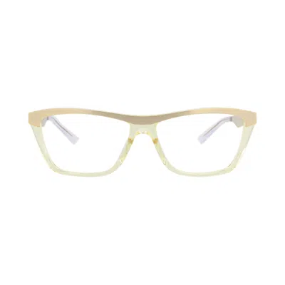 Pre-owned Bottega Veneta Cat Eye-frame Metal Optical Frames 'gold/transparent' | Men's Size Onesize