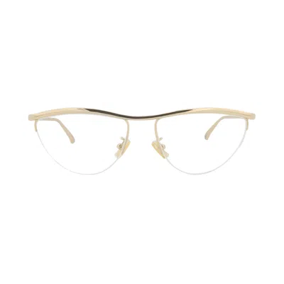 Pre-owned Bottega Veneta Cat Eye-frame Metal Optical Frames 'gold/transparent' | Women's Size Onesize