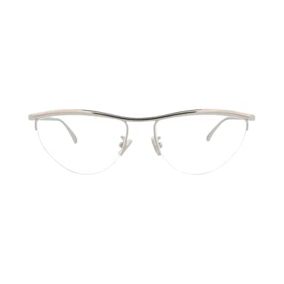 Pre-owned Bottega Veneta Cat Eye-frame Metal Optical Frames 'silver Transparent' | Women's Size Onesize