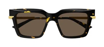 Bottega Veneta Cat-eye Frame Sunglasses In 002 Havana Gold Brown