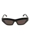 Bottega Veneta Acetate Black Sunglasses In Black/grey