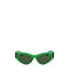 Bottega Veneta Inverted Triangle Acetate Cat-eye Sunglasses In Green