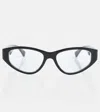 Bottega Veneta Cat-eye Glasses In Black-black-transparent
