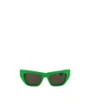 Bottega Veneta Cat-eye Style Frame Sunglasses In Black