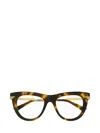 Bottega Veneta Cat-eye Sunglasses In 002 Havana Gold Transpare