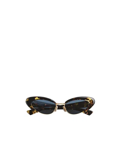 Bottega Veneta Angle Cat Eye Sunglasses In Havana/havana/blue