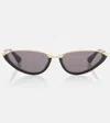Bottega Veneta Cat-eye Acetate And Gold-tone Sunglasses In Black