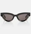 Bottega Veneta Black Sharp Cat-eye Sunglasses In Black