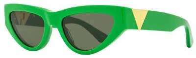Pre-owned Bottega Veneta Cat Eye Sunglasses Bv1176s 003 Green 55mm