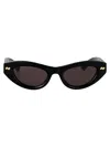 Bottega Veneta Bv1350s Linea Ribbon 001 Black Grey Sunglasses In Black