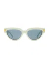 Bottega Veneta Cat Eye Sunglasses In Green